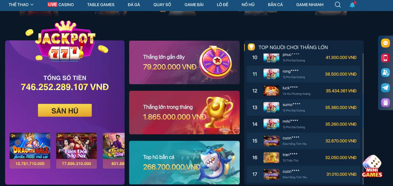 Tính năng jackpot nổi bật trong game trên ag bong88